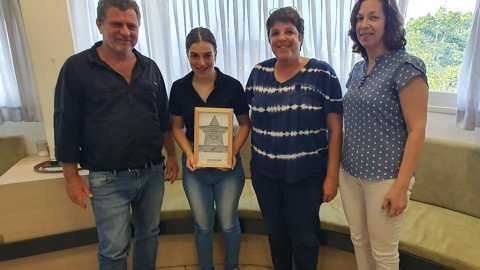 תעודת הוכרה למצטיינת התנדבותית